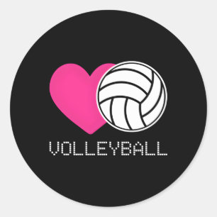 Er Liebe Volleyball Runder Aufkleber