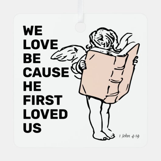 Er liebte uns zuerst ornament aus metall (Vorderseite)