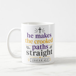 Er macht die krummen Wege gerade Schrift Hoffnung Kaffeetasse