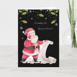 Er macht eine List Foto Holiday Card V. Feiertagskarte