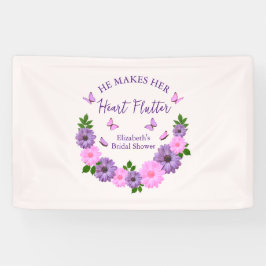 Er macht ihr Herz-Flattern-Brautparty Banner