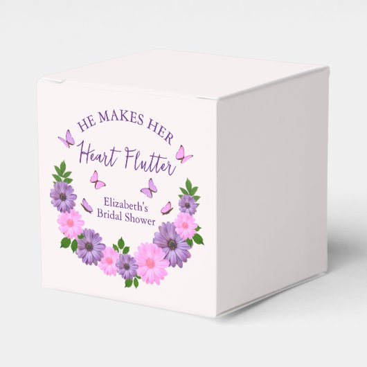 Er macht ihr Herz-Flattern-Brautparty Geschenkschachtel (Vorderseite)