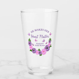 Er macht ihr Herz-Flattern-Brautparty Glas