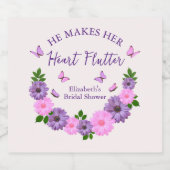 Er macht ihr Herz-Flattern-Brautparty Schaumweinetikett (Einzelnes Label)