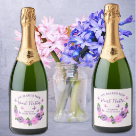 Er macht ihr Herz-Flattern-Brautparty Schaumweinetikett