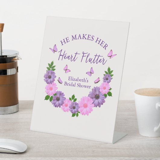 Er macht ihr Herz-Flattern-Brautparty Sockelschild (In SItu)
