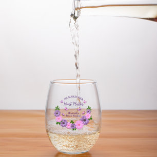 Er macht ihr Herz-Flattern-Brautparty Weinglas Ohne Stiel