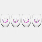 Er macht ihr Herz-Flattern-Brautparty Weinglas Ohne Stiel (Vorderseite)