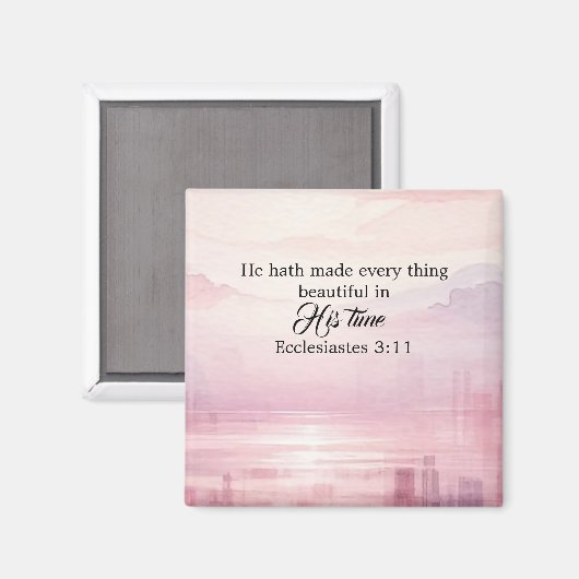 Er machte alles schöne Aquarell Sonnenuntergang Magnet (Vorderseite/Rückseite)