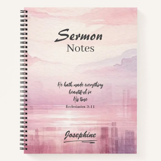 Er machte alles schöne Aquarell Sonnenuntergang Notizblock (Vorderseite)