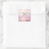 Er machte alles schöne Aquarell Sonnenuntergang Quadratischer Aufkleber (Tasche)