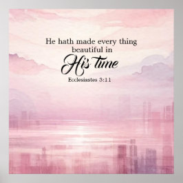 "Er machte alles Schöne Wasserfarbe" Sonnenunterga Poster