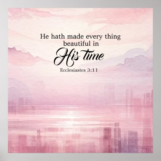 "Er machte alles Schöne Wasserfarbe" Sonnenunterga Poster (Vorne)