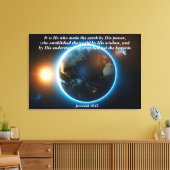 Er machte die Erde: Gott & Schöpfung Verse Leinwanddruck (Insitu (Wohnzimmer))