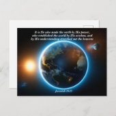 Er machte die Erde: Gott & Schöpfung Verse Postkarte (Vorne/Hinten)