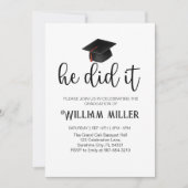 Er machte es Abschluss-Klasse von 2025, Minimal gr Einladung (Vorderseite)