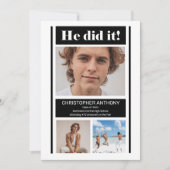 Er machte es einfach Minimalistischen BW-Abschluss Ankündigung (Vorderseite)