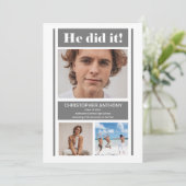 Er machte es einfach Minimalistischen grauen Absch Ankündigung (Stehend Vorderseite)