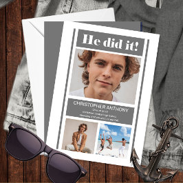 Er machte es einfach Minimalistischen grauen Absch Ankündigung