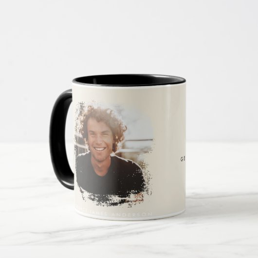 Er machte es mit dem modernen Foto Abschluss Black Tasse (Vorderseite Links)