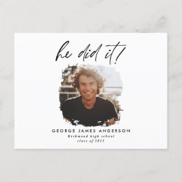 Er machte es mit dem modernen Foto Abschluss Postk Postkarte