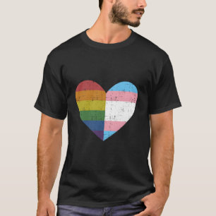 Er mit Regenbogen und Transgender-Flagge für den P T-Shirt