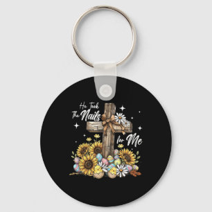 Er nahm die Nägel für mich Jesus Hase Blumen Chris Schlüsselanhänger