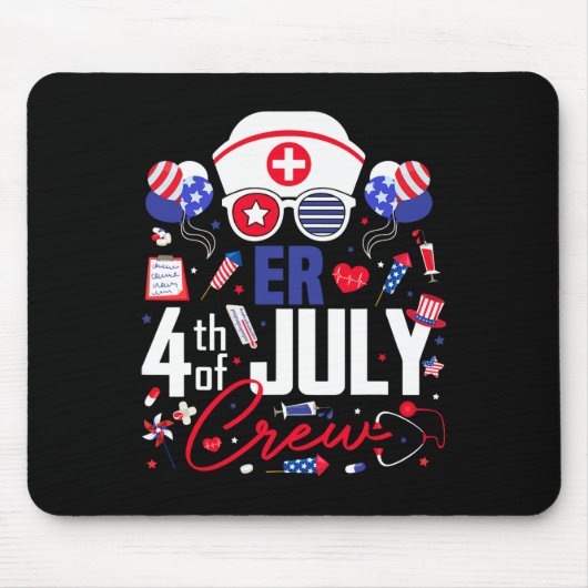 Er Nurse 4. Juli Crew Unabhängigkeitstag Patriot Mousepad (Vorne)