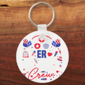 Er Nurse 4. Juli Crew Unabhängigkeitstag Patriot Schlüsselanhänger (Vorderseite)