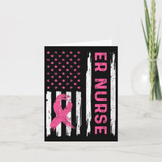 Er Nurse American Flag Nurse Breast Cancer Awarene Karte
