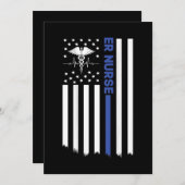 ER Nurse American Flag Nursing ER EMT Nurse Einladung (Vorne/Hinten)