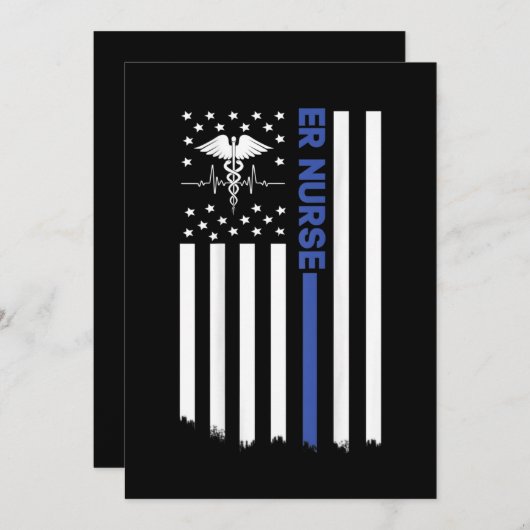 ER Nurse American Flag Nursing ER EMT Nurse Einladung (Vorne/Hinten)