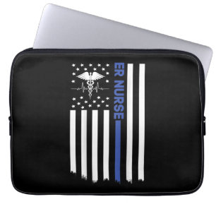 ER Nurse American Flag Nursing ER EMT Nurse Laptopschutzhülle