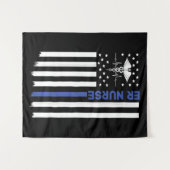 ER Nurse American Flag Nursing ER EMT Nurse Wandteppich (Vorderseite (Horizontal))
