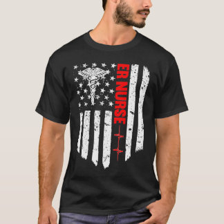 Er Nurse American Flag Patriotic RN Registered Nur T-Shirt