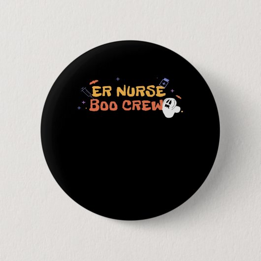 ER Nurse Boo Crew Emergency Room Nurbreak Hallowee Button (Vorderseite)