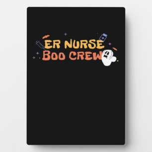 ER Nurse Boo Crew Emergency Room Nurbreak Hallowee Fotoplatte