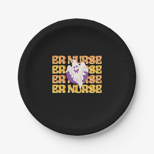 ER Nurse Boo Crew Emergency Room Nurbreak Hallowee Pappteller (Vorderseite)