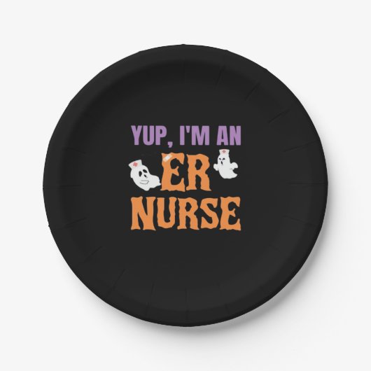 ER Nurse Boo Crew Emergency Room Nurbreak Hallowee Pappteller (Vorderseite)