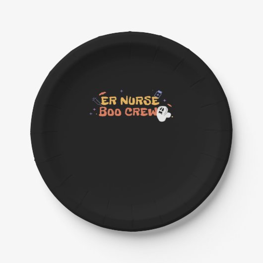 ER Nurse Boo Crew Emergency Room Nurbreak Hallowee Pappteller (Vorderseite)