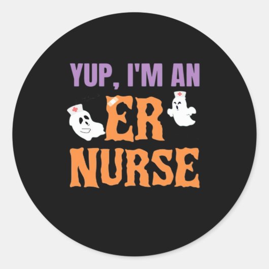 ER Nurse Boo Crew Emergency Room Nurbreak Hallowee Runder Aufkleber (Vorderseite)