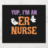ER Nurse Boo Crew Emergency Room Nurbreak Hallowee Schaumweinetikett (Einzelnes Label)