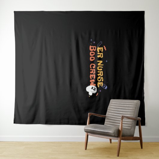 ER Nurse Boo Crew Emergency Room Nurbreak Hallowee Wandteppich (Beispiel (Horizontal))