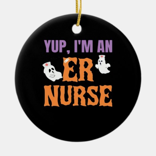 ER Nurse Boo Crew Emergency Room Nurse Halloween C Keramik Ornament (Vorne)