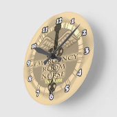 ER Nurse Caduceus Runde Wanduhr (Winkel)