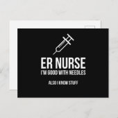 Er Nurse IM großartig mit einer Nadel und ich kenn Postkarte (Vorne/Hinten)