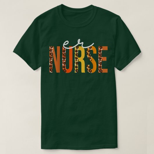 ER Nurse Leopard Niedlich Herbst Herbstverliebte T T-Shirt (Design vorne)