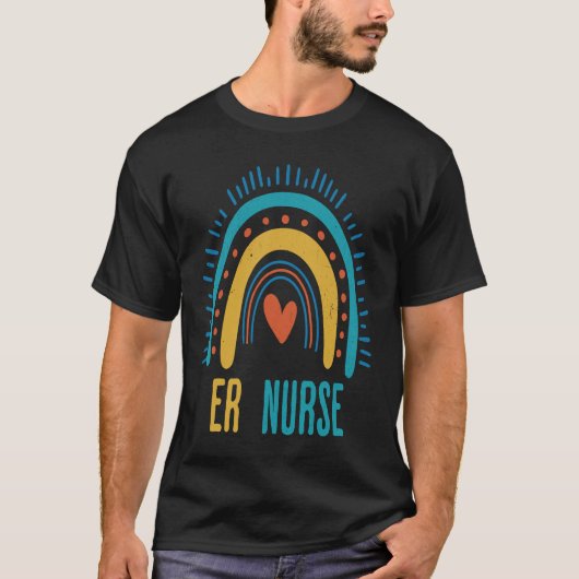 ER Nurse Nursing Rainbow Emergency Room Nurse Heal T-Shirt (Vorderseite)