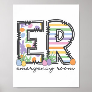 Er Nurse Ostersonnige Notunterkunft Krankenpflege Poster