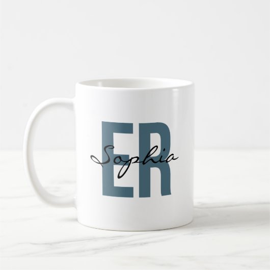 ER Nurse Personalized Name Bold Typography Kaffeetasse (Links)